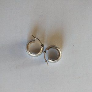 Sterling Silver wide hoop earrings
